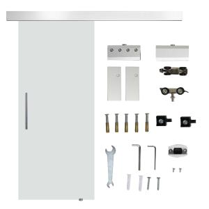 HomCom Puerta Corredera Cristal Translúcido Puertas Corrediza Deslizante 205x90cm Vidrio