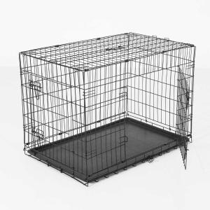 PawHut Transportin Jaula para Perros-Negro ABS Acero 122x77x82cm