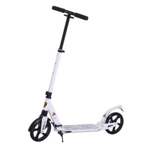HOMCOM Patinete Plegable con Altura Ajustable Scooter con Manillar para Adultos y Niños (más de 14 años) Tipo Monopatín con Grandes Ruedas y Freno Carga 100kg