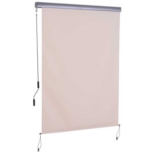Outsunny Toldo Vertical Enrollable con Manivela 140x250 cm Protección UV para Interior y Exterior Balcón Porche Terraza Color Crema