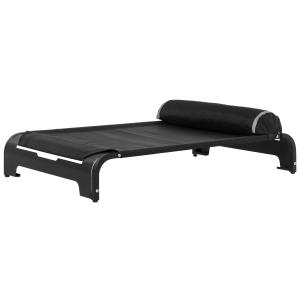 PawHut Cama Elevada para Mascotas Perros Gatos Tela Transpirable con Almohada Extraíble Exterior Interior Jardín Terraza 91x60x23 cm Negro