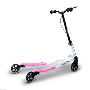 HOMCOM Patinete Scooter de 3 Ruedas Plegable Scooter de Oscilación Reductor para Niños +4 Años con Freno Manillar Ajustable Carga 50 kg 91x60x80cm