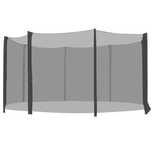 HOMCOM Red de Seguridad Pared Protectora Cama Elastica Trampolín Redonda (NO INCLUIDO) Diámetro ø 366 cm (8 Barras)