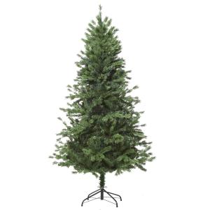 HOMCOM Árbol Artificial de Navidad con Base Plegable 696 Ramas PE Tridente y PVC Individual Árbol Navideño Decorativo Exteriores Interiores Φ90x180 cm Verde