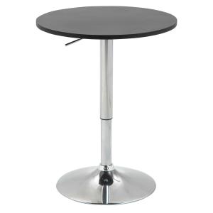 HOMCOM Mesa de Bar Regulable en Altura con Base Redonda y Antideslizante para Cocina Comedor Ø60x69-93 cm Negro