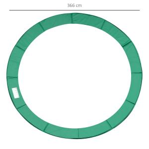 HOMCOM Cojín Cubierta de Protección Borde Resorte para Cama Elástica Trampolín Redondo Diámetro Ø366 cm Verde