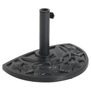Outsunny Soporte de Sombrilla Semicircular Ajustable Universal Pie de Parasol de Cemento Base de Sombrilla Patio Jardín Estilo Retro HDPE Φ50x32x32cm