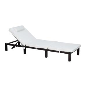 Outsunny Rattan Sun Lounger-Brown
