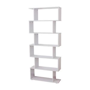 HOMCOM Estanteria Libreria 6 Estantes Madera Forma S 80x24x191 cm Estantes Color Blanco