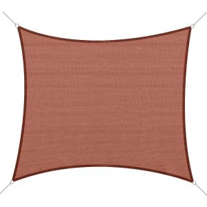 Outsunny Toldo Vela Rectangular 3x4m Sombrilla Cuadrada Polietileno HDPE 185 g/m² para Terraza Jardín Color Rojo