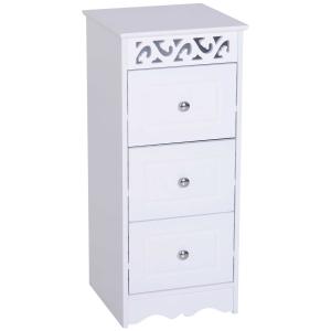 HOMCOM Armario de Almacenamiento para Cocina Comedor Salón Dormitorio Baño 3 Cajones 29.8x29.8x68.5cm