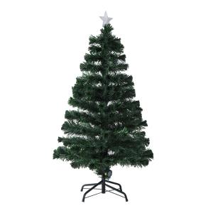 HOMCOM Árbol de Navidad Artificial con fibra óptica Φ60x120cm + 16 LED de 3 Colores perfecto para Decoración Navidad