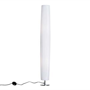 HomCom Lámpara de Pie Moderna con 2 Luces E27 40W y Pulsador de Pie con Base de Acero Inoxidable 120cm - Color Blanco