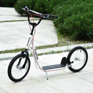 HOMCOM Scooter Patinete para Niños Mayores de 5 Años con Manillar Ajustable en Altura 2 Neumáticos de Caucho Inflable 139x58x90-96cm