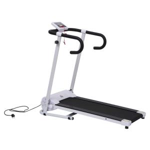 HOMCOM Cinta de Andar y Correr Plegable y Eléctrica de 500W para Fitness 1-10Km/h con Pantalla LCD y Carga Máx. 110kg Blanco y Negro