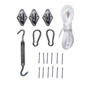Outsunny Toldos Accesorios para Toldo Vela Cuerda Gancho Conjunto Fijacion de Acero Inoxidable