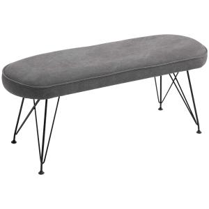HOMCOM Banco de Cama Otomano Taburete Sofá Acolchado con Patas de Metal Horquilla para Sala de Estar Pasillo Dormitorio 106x35x45 cm Gris