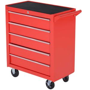 DURHAND Carro de Herramientas con Ruedas para Taller Garaje y Hogar Chapa de Acero Rojo