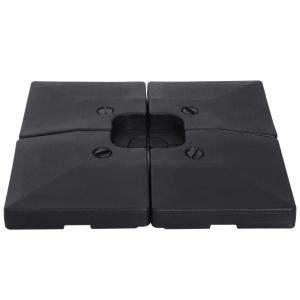 Outsunny® Base de Sombrilla Parasol 4 Piezas Pies Soporte de Sombrilla de Patio Jardín 51x51x12cm HDPE