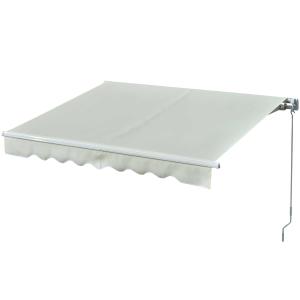 Outsunny Toldo Manual Retráctil con Manivela 250x200 cm de Aluminio Ángulo Ajustable Protección Solar para Ventanas Puertas Balcón Exterior Crema