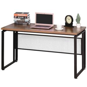 HOMCOM Mesa de Computadora Multifuncional Escritorio Estable con Pies Ajustable para Despacho Casa Estudio Gaming 135x60x75 cm Marrón Rústico