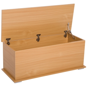 HOMCOM Baúl de Almacenamiento de Madera Banco de Almacenaje con Tapa para Dormitorio Salón Carga Max. 60 kg 100x40x40 cm Madera