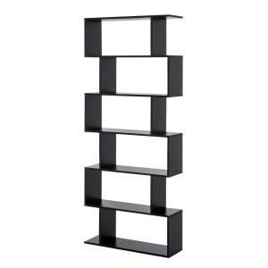 HOMCOM Estantería Alta Librería 6 Estantes Comedor Salón Diseño Moderno Montaje de Pared 80x23x192cm Madera Negro
