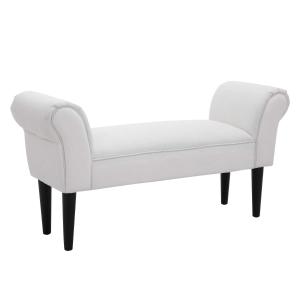 HOMCOM Taburete Pie de Cama Banqueta con Brazos Tapizada tipo Banco de Madera para Dormitorio Salón Recibidor 102x31x51cm Carga 130kg