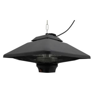 Outsunny Estufa Colgante de Techo tipo Calefactor Eléctrico Radiante Halógeno para Interior y Exterior 1000/2000W con Control Remoto 43x43x25cm