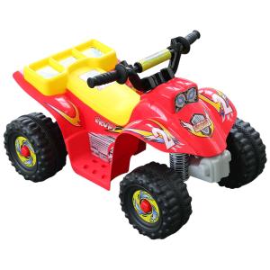 HOMCOM Quad Bateria 6V Moto Eléctrica Infantil Niños +18 Meses Velocidad 2'5 Km/h Carga Máx 20 Kg Sonido Luces CARGADOR INCLUIDO