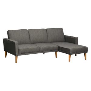 HOMCOM Sofá Cama en Forma de L Tapizada con Chaise Longue Derecho y Respaldos Ajustables por Separado en 3 Posiciones 216x139x80 cm Gris