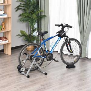 HOMCOM Rodillo de Bicicleta 5 Niveles de Resistencia Cicloentrenador Entrenamiento de Acero 54,5x42,2x39,1cm Plata