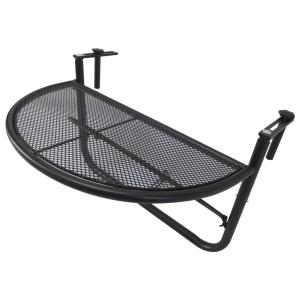 Outsunny® Mesa Colgante de Balcón Semicircular Ajustable en Altura Simple y Conveniente para Barandilla de Balcón Terraza Patio 60x45x50cm