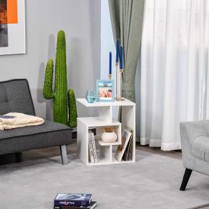 HomCom® Mesilla de Centro Mesita de Noche Mesa de Café Té Mesitas Auxiliares para Salón Dormitorio Librería Blanco