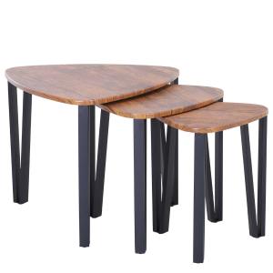 HOMCOM Set de 3 Mesitas Mesa de Centro Nido Mesa Auxiliar Moderna Mesas de Centro para Salón 56x54.2x45.4cm