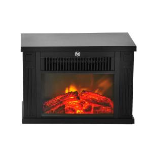 HOMCOM Chimenea Electrica - plástico、vidrio templado Negro 600/1200W