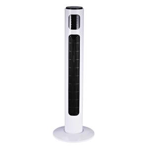 HomCom Torre Ventilador de Pie con Control Remoto y Movimiento Oscilante 3 Modos Temporizador 3 Velocidades Potencia 45W - φ32x96cm