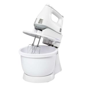 HOMCOM Batidora Amasadora para Repostería Profesional Robot de Cocina Multifuncional 3.4 Litros con 6 Velocidades Incluye 3 cabezales 300 W Acero Inoxidable Blanco