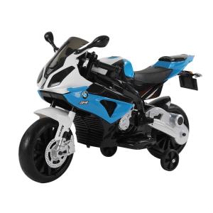 HOMCOM Moto Electrica Infantil BMW 3-8 Años Moto de Juguete Eléctrico Batería 12V Doble Motor 110x47x69cm