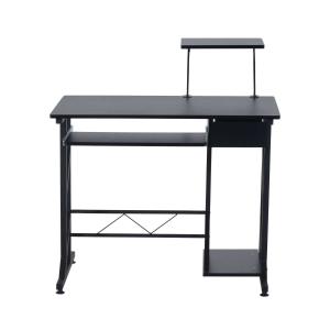 HomCom® Escritorio con 1 Cajón y Bandeja para el Teclado Mesa de Ordenador PC para Hogar Escuela y Oficina Mobiliario Despacho 90x50x95cm Negro