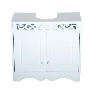 HOMCOM Armario de Baño Bajo para Lavabo con 2 Puertas y Estantes 60x30x56cm Blanco