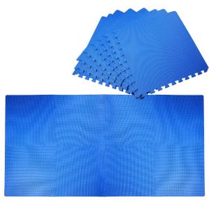 HOMCOM Alfombra Puzzle para Bebés 8 Piezas Alfombrillas de Juego Espuma EVA con Área de Cobertura 2,88 metros cuadrados No Tóxica 60x60x1,2 cm Azul