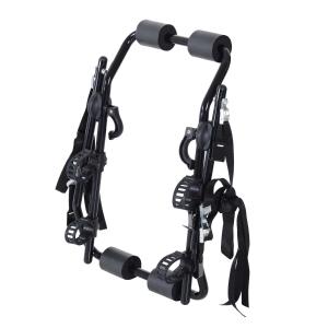 HOMCOM Accesorio Portabicicletas para Portón Trasero Plegable con Correas de Seguridad Soporte de 2 Bicicletas hasta 30kg para la Mayoría Modelos de Coche 75x60x10cm Negro