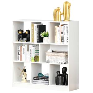 HOMCOM Estantería Librería con 8 Compartimentos Estantería de Exposición Libros Estilo Moderno para Sala de Estar Dormitorio Oficina 97,5x30x100 cm Blanco