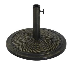 Outsunny® Base de Sombrilla Ajustable Soporte de Sombrilla Universal Pie de Parasol de Cemento Redondo Estilo Retro HDPE Patio Jardín Playa Φ48x34cm