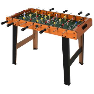HOMCOM Mesa de Futbolín Juego de Fútbol de Mesa con 22 Jugadores Incluidos Tablas de Puntuación Agarres Cómodos 84,5x40x61,2 cm Madera y Negro
