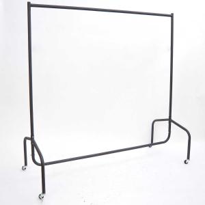 HOMCOM Perchero Colgador 150x60x170 cm Organizador Armarios con Ruedas Hierro Negro
