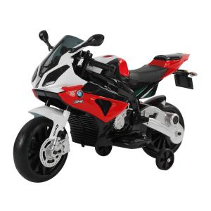 HOMCOM Coche Correpasillos +3 Años Moto Eléctrica Batería 12V Doble Motor con Luces y Sonidos 110x47x69 cm Rojo y Negro