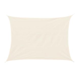 Outsunny Toldo Vela cuadrado 4x6m Toldo parasol Vela de Sombra Protección UV HDPE (polietileno de alta densidad) para Patio Terraza Jardín Color Blanco Crema