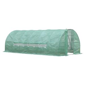 Outsunny Invernadero de Jardines y Huertos con 6 Ventanas para Cultivos Plantas y Verduras Cubierta de PE 140g/㎡ 6x3x2m